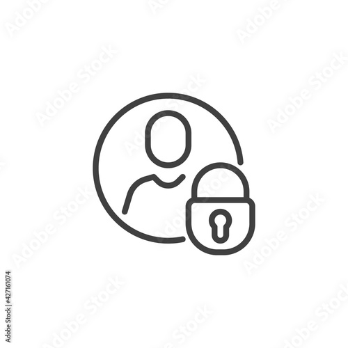 Privacy user profile line icon