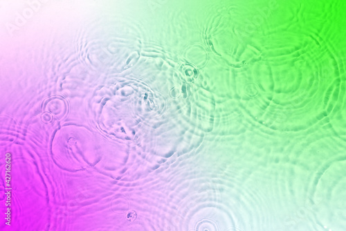 Neon water surface with drops