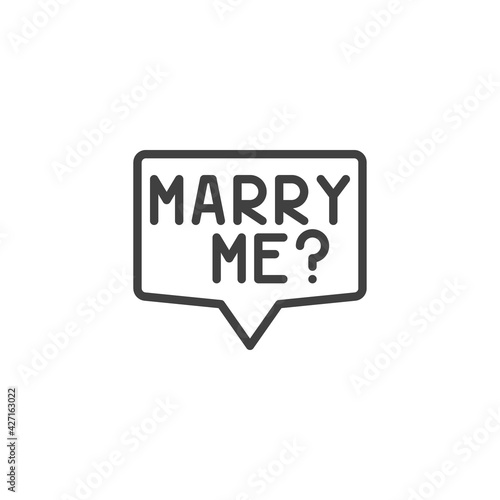 Marry me message line icon