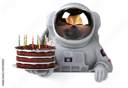 Fototapeta Naklejka Na Ścianę i Meble -  Fun astronaut - 3D Illustration