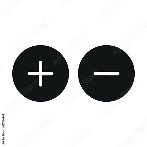 Plus and minus vector icon in modern design style