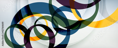 Ring geometric shapes, o letter repetition wallpaper. Abstract background for business or technology presentations, internet posters or web brochure covers