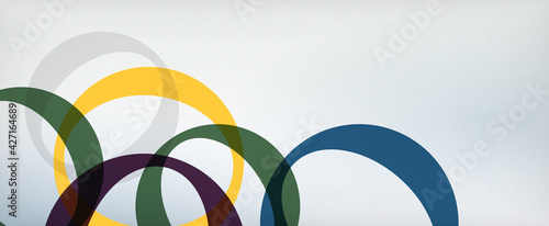 Ring geometric shapes, o letter repetition wallpaper. Abstract background for business or technology presentations, internet posters or web brochure covers