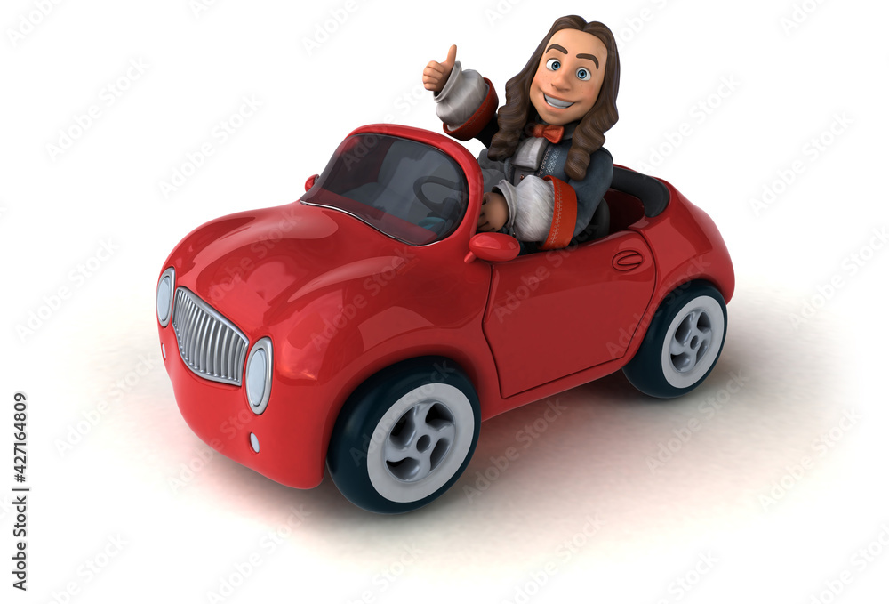 3D Illustration of a cartoon man in historical baroque costume 3D Illustration of a cartoon man in historical baroque costume