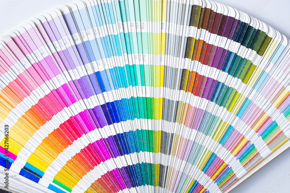 Fototapeta premium opened color chart. isolated. Selective Focus colours