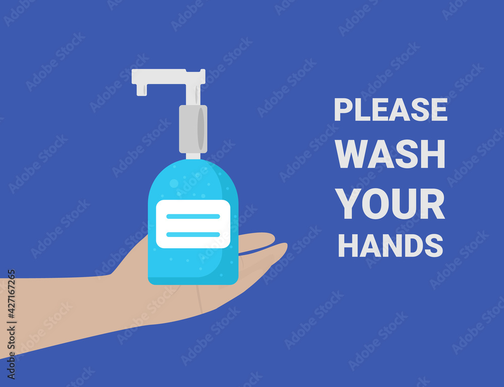 Wash your hands poster for medical design vector illustration. Hand hygiene. Wash your hands poster for medical design vector illustration. Hand hygiene.
