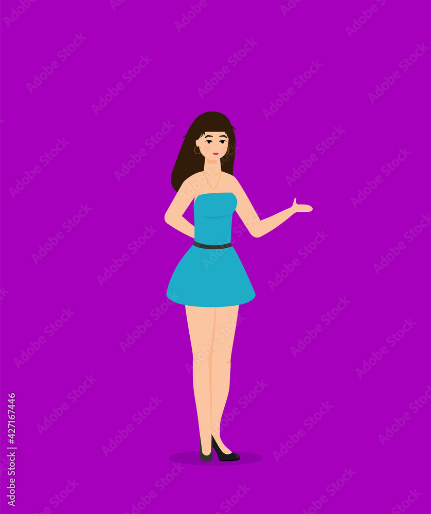 Summer holidays vector illustration with girl,flat design beach Summer holidays vector illustration with girl,flat design beach