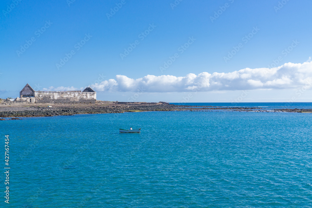 Fishing boat off the island of Lanzarote Fishing boat off the island of Lanzarote