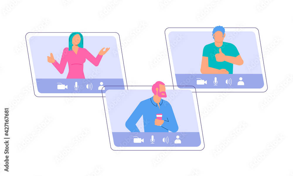 Different People taking part in video conference Different People taking part in video conference