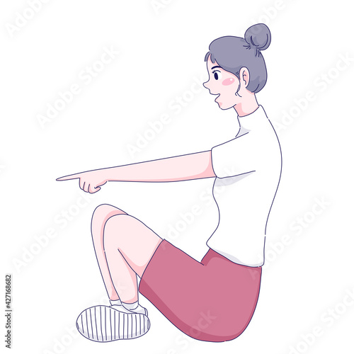 Girl pointing to something 