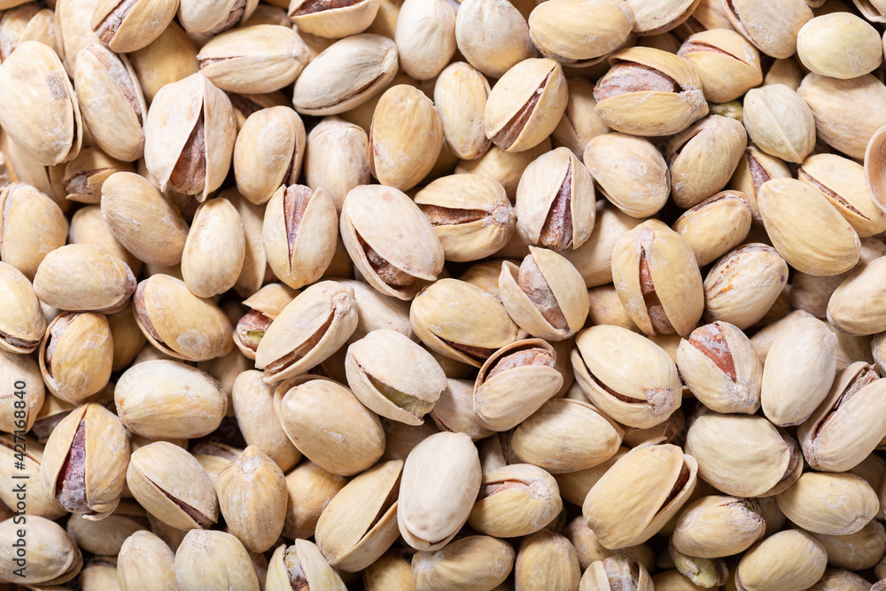pistachios as background, top view pistachios as background, top view