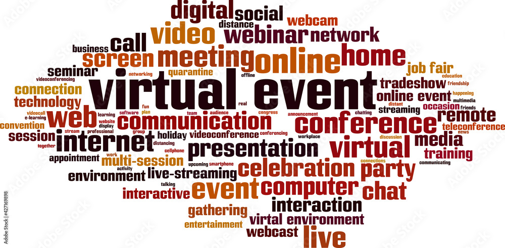 Obraz premium Virtual event word cloud