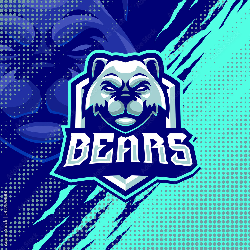 Bears mascot logo design illustration