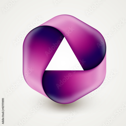 Logo Design Vector. Triangle and Hexagon. Three-dimensional appearance.