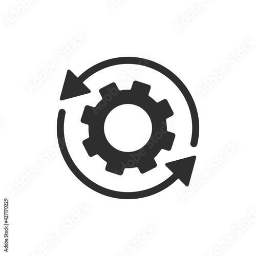 Continuous development. Simple icon in black and white photo