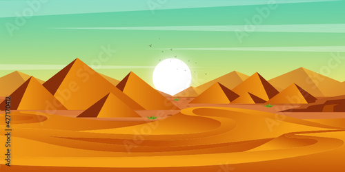  Download this desert background vector with premium offer  flat desert view illustration    
