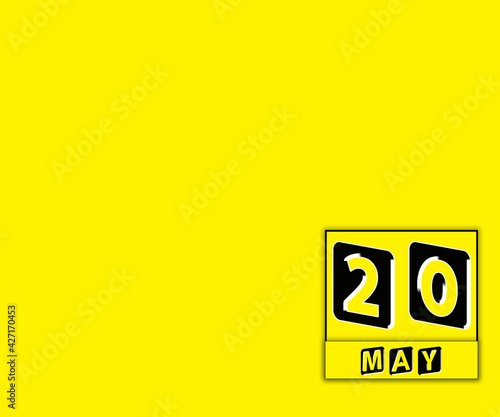 May 20, Calendar On Yellow Background photo