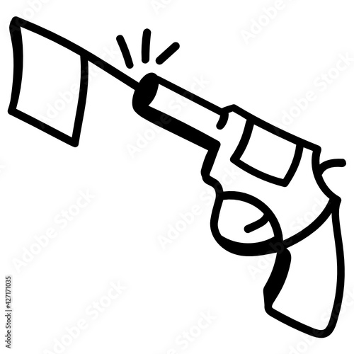 
Have a look at this mesmerizing doodle icon of prank gun 

