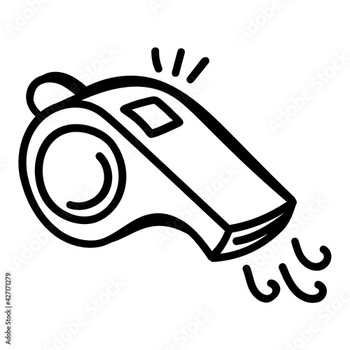 
Get hold on this amazing doodle icon of blowing whistle 

