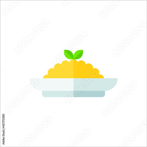 Risotto Flat Icon Logo Illustration Vector Isolated. Italian Food, Pasta, and Restaurant Icon-Set. Suitable for Web Design, Logo, App, and Upscale Your Business.