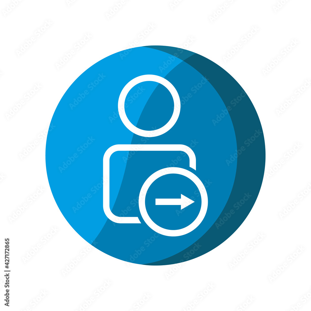 User with Right arrow icon. next symbol. Simple illustration mobile concept, web design, application, UI. Design template vector User with Right arrow icon. next symbol. Simple illustration mobile concept, web design, application, UI. Design template vector