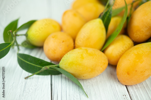 Fresh ripe Mayongchid  tropical Thai fruit