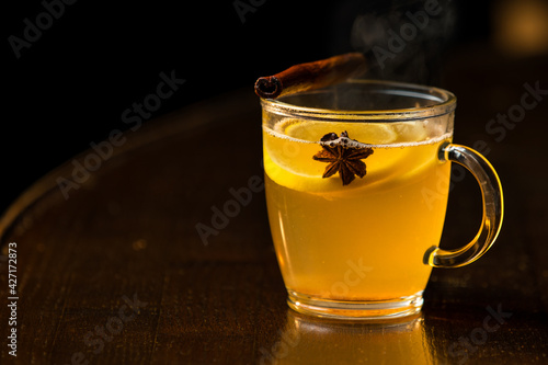 glass of white mulled wine