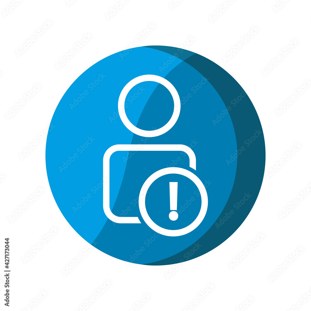 User with exclamation point icon. information symbol. Simple illustration mobile concept, web design, application, UI. Design template vector User with exclamation point icon. information symbol. Simple illustration mobile concept, web design, application, UI. Design template vector