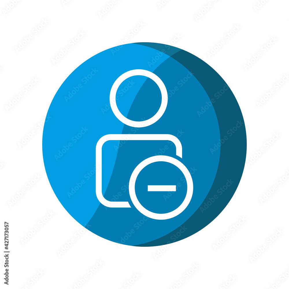 User with delete icon. Simple illustration mobile concept, web design, application, UI. Design template vector User with delete icon. Simple illustration mobile concept, web design, application, UI. Design template vector