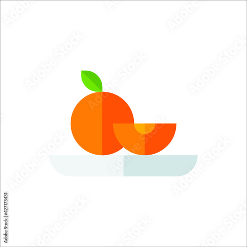 Atipasto, Fruit, Orange Flat Icon Logo Illustration Vector Isolated. Italian Food, Pasta, and Restaurant Icon-Set. Suitable for Web Design, Logo, App, and Upscale Your Business.