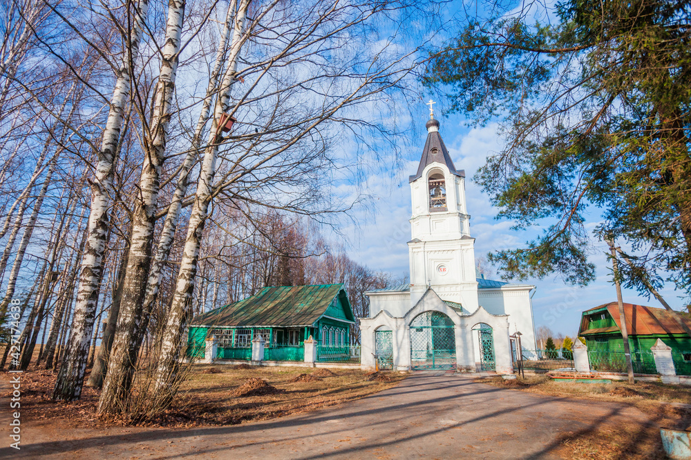 Obraz premium Church of the Life-Giving Trinity built in 1956 in the village of Turbichevo