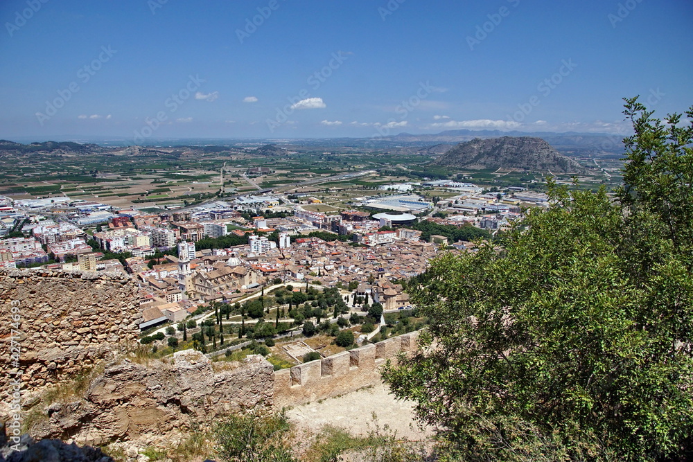 Panoramic view of Xativa town, Valencia, Spain