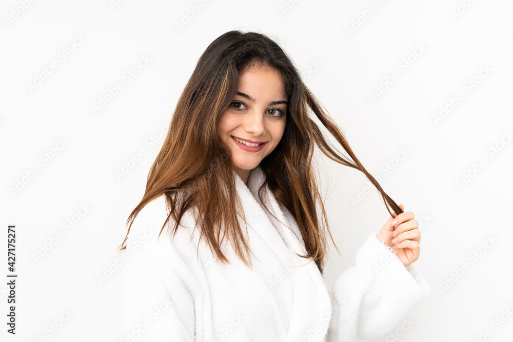 Young caucasian woman isolated on white background . Portrait