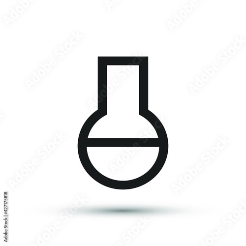 Laboratory research icon vector medical element for trendy design. Simple pictogram for mobile concept and web apps. Vector line glass bottle and reaction icon isolated on a white background.