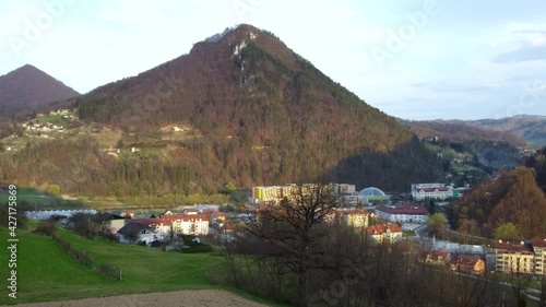 Wallpaper Mural Aerial Reveal Laško Spa Town in Eastern Slovenia Torontodigital.ca