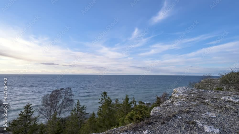 Cloudy coastal sunset in time lapse Cloudy coastal sunset in time lapse