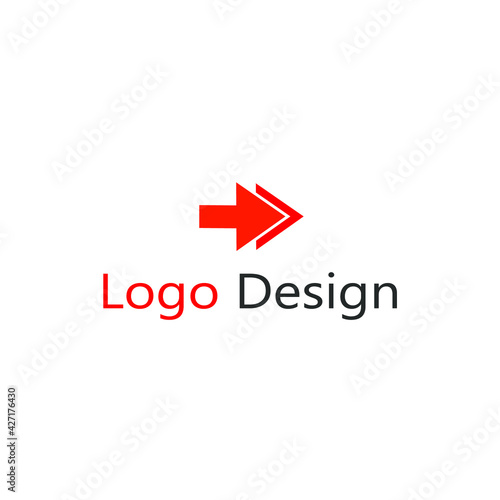 abstract logo arrows in orange and red colors