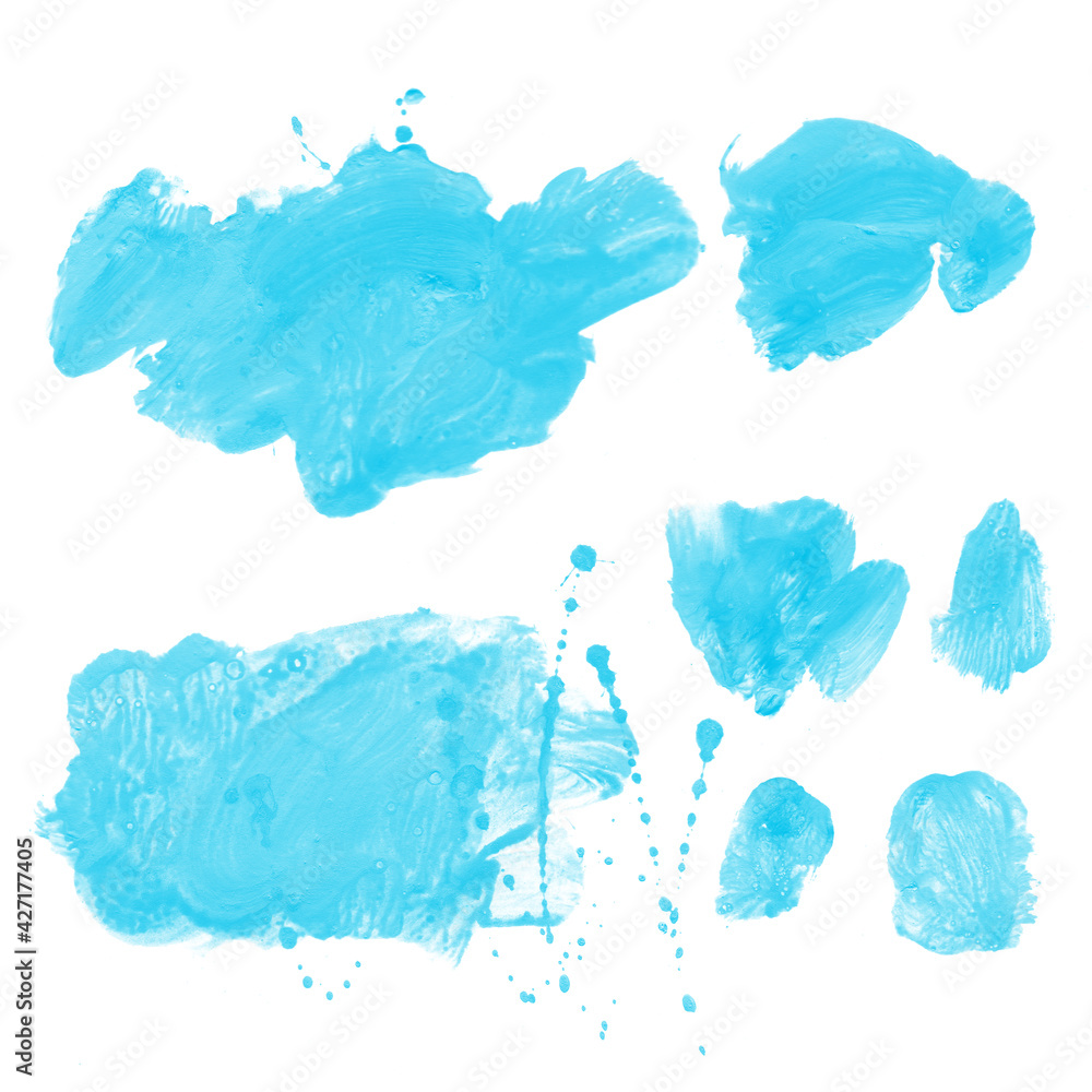 Obraz premium Watercolor background for textures. Abstract watercolor background. Ink stains on paper. The color of the sea, blue, turquoise