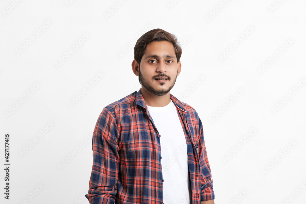 Indian or Asian man giving multi pal expression over white background Indian or Asian man giving multi pal expression over white background