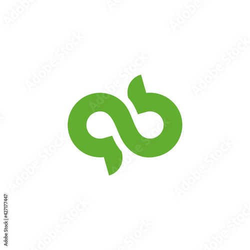 green infinity natural symbol abstract logo vector