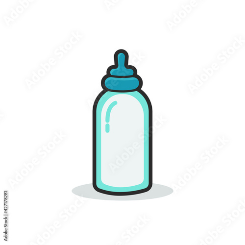 Flat design baby bottle vector graphics
