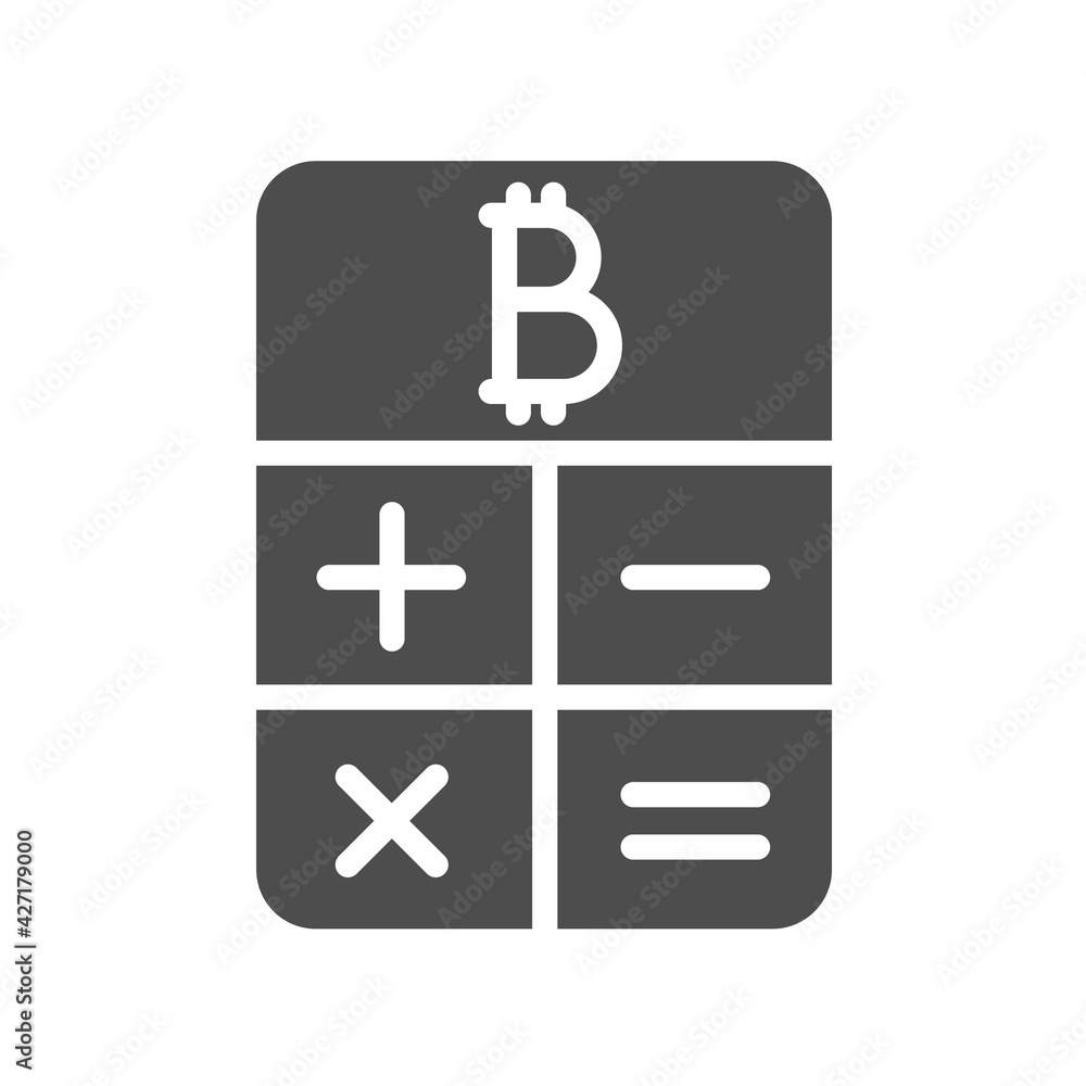 bitcoin calculator silhouette vector icon isolated on white. bitcoin calculator icon for web, mobile apps, ui design and print bitcoin calculator silhouette vector icon isolated on white. bitcoin calculator icon for web, mobile apps, ui design and print