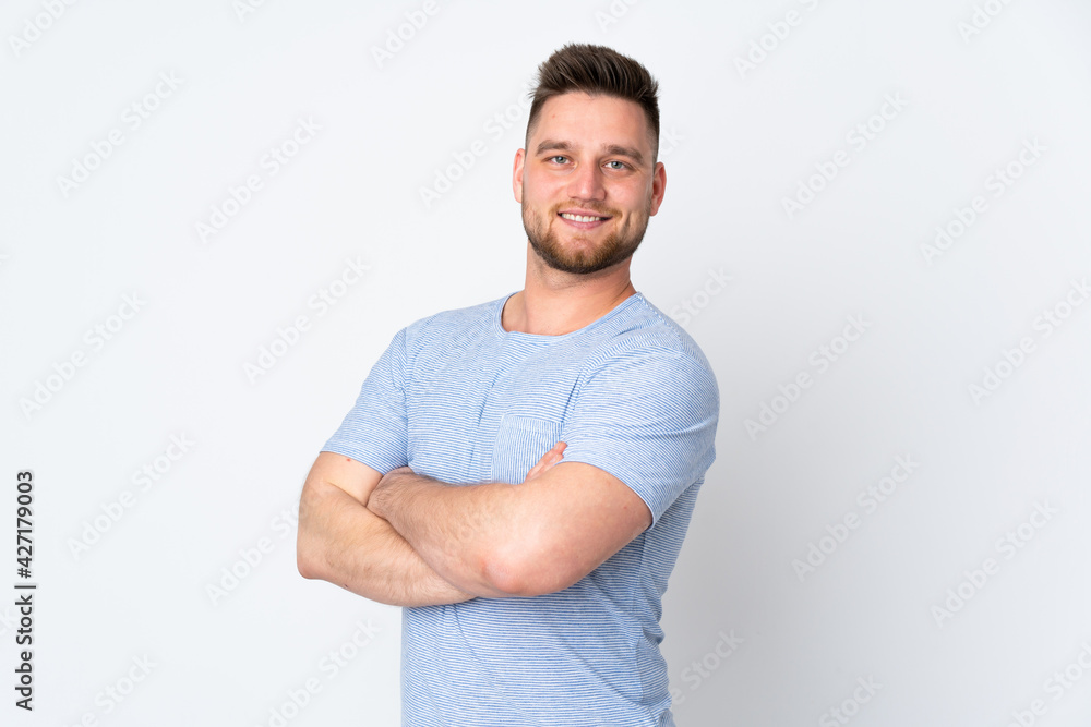 Russian handsome man over isolated background with arms crossed and looking forward Russian handsome man over isolated background with arms crossed and looking forward