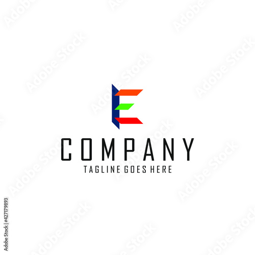combination of several taper squares to form the letter E