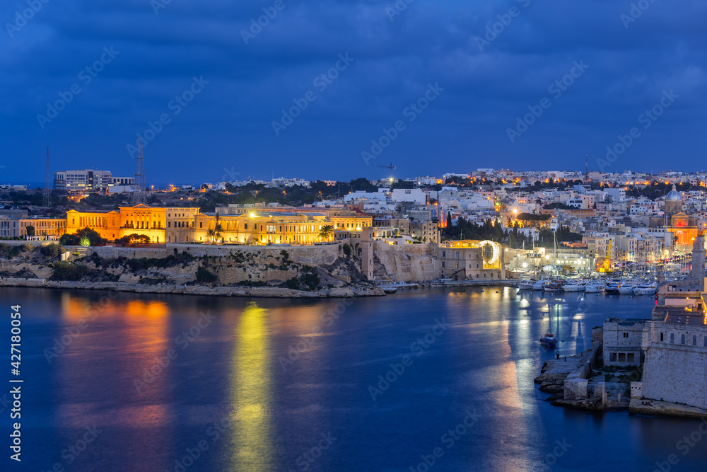 Kalkara Village At Night In Malta