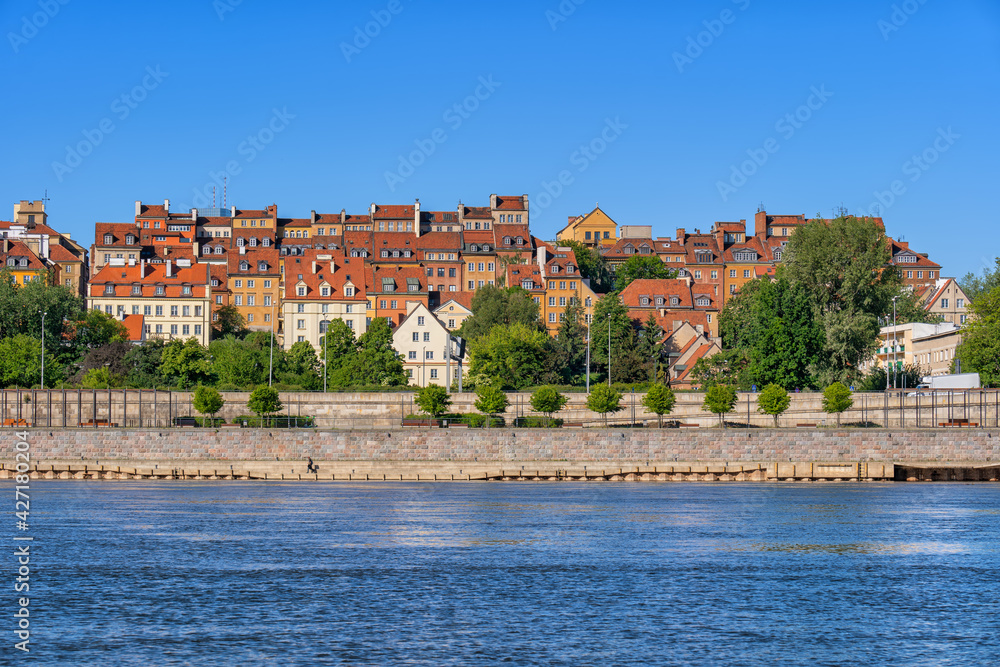 Old Town Skyline Of Warsaw City River View