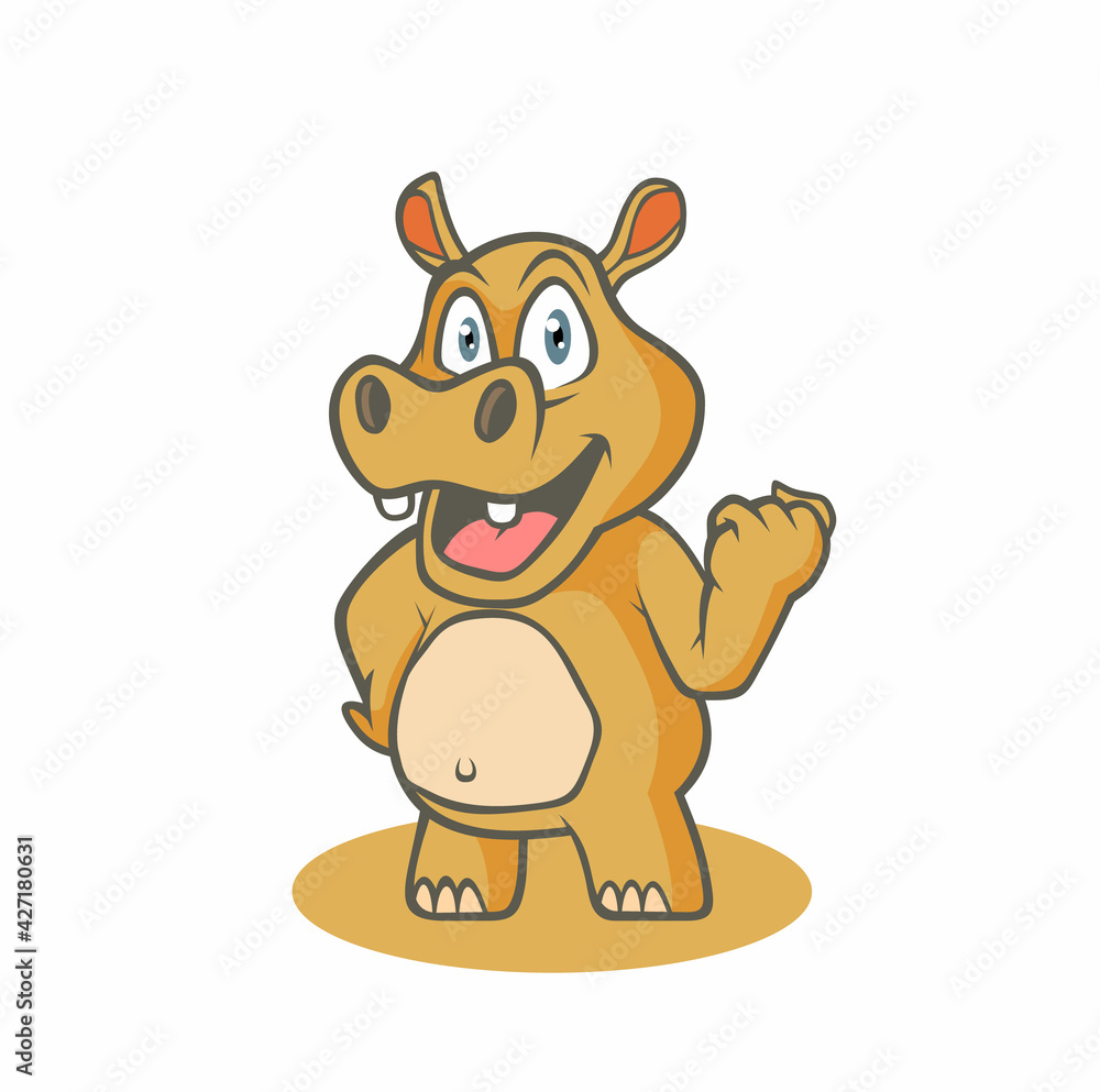 Cartoon funny hippo. Cartoon funny hippo.