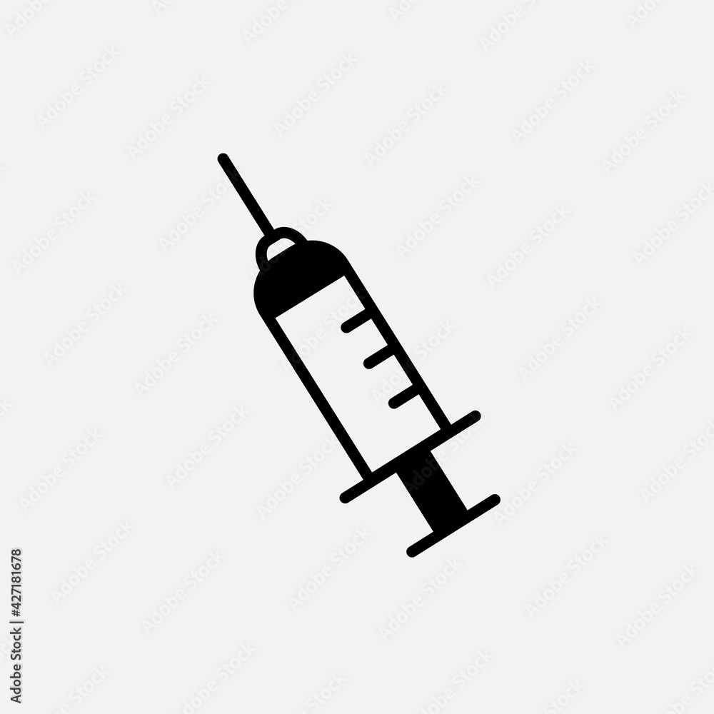 Vaccine icon on white. Vaccine icon on white.