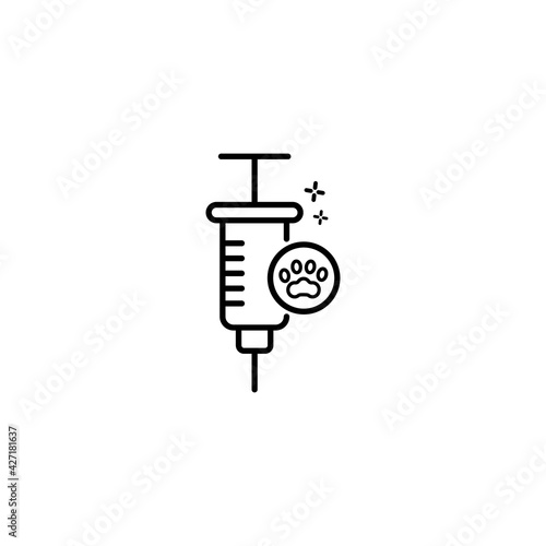 Vaccine dog icon on white