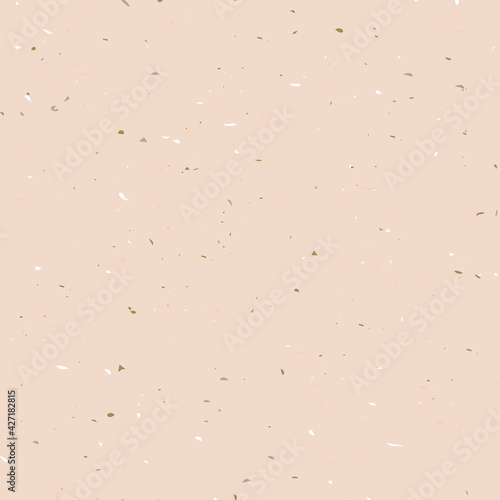 Terrazzo flooring textured surface modern abstract pattern. Vector seamless abstract repeat with chips of marble or granite in soft pastel  colors.